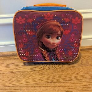 Disney FROZEN Insulated Lunch Box Zip, Anna Blue Orange School Collectible